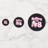 キッズスケートパーティー- 8誕生日 – ローラースケートで滑る コンフェッティ (裏面)