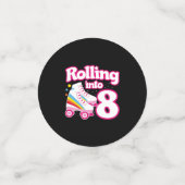 キッズスケートパーティー- 8誕生日 – ローラースケートで滑る コンフェッティ (スモール正面)