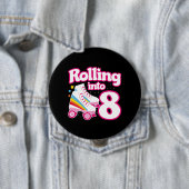 キッズスケートパーティー- 8誕生日 – ローラースケートで滑る 缶バッジ (インサイチュ)