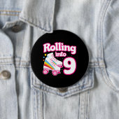 キッズスケートパーティー- 9th誕生日 – ローラースケートで滑る 缶バッジ (インサイチュ)