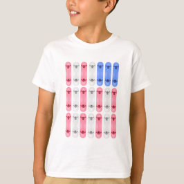 キッズスケートボードアメリカ国旗Tシャツ Tシャツ