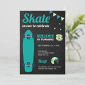 キッズスケートボード誕生日パーティー 招待状 (スタンド正面)