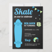 キッズスケートボード誕生日パーティー 招待状 (正面)