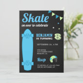 キッズスケートボード誕生日パーティー 招待状 (スタンド正面)
