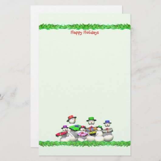 キッズスノーピープルクリスマス 便箋 (正面/裏面)