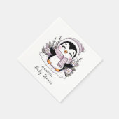 キッズスノーペンギン赤ちゃんシャワー スタンダードカクテルナプキン (角)