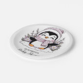 キッズスノーペンギン赤ちゃんシャワー ペーパープレート (アングル)