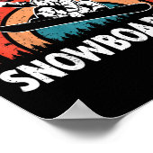 キッズスノーボードアートスノーボードウィンタースノーボクールー ポスター (角)