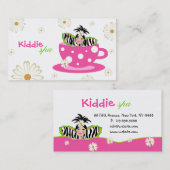 キッズスパティー2デイジーかわいいゼブラ&ドット 名刺 (正面/裏面)