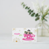 キッズスパティー2デイジーかわいいゼブラ&ドット 名刺 (スタンド正面)