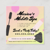 キッズスパバスパーティーレンタルグラデーションピンクイエロー スクエア名刺 (正面)