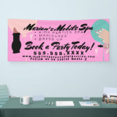 キッズスパバスパーティーレンタルピンク 横断幕 (トレードショー)