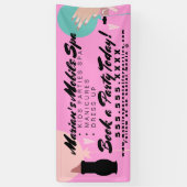 キッズスパバスパーティーレンタルピンク 横断幕 (縦)