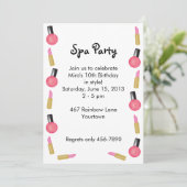 キッズスパパーティの招待状と化粧品 招待状 (スタンド正面)
