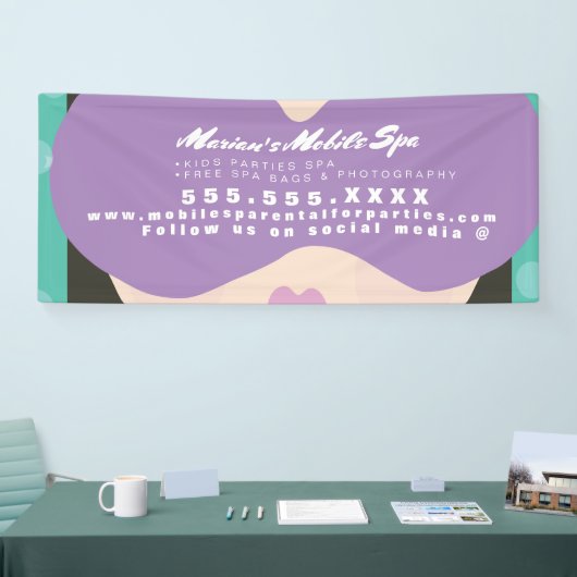 キッズスパビジネスパーティーレンタルモバイルバス 横断幕 (トレードショー)