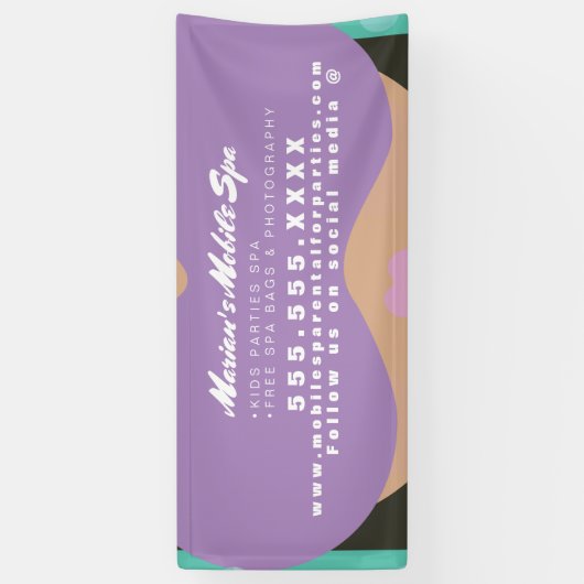 キッズスパビジネスパーティーレンタルモバイルバス 横断幕 (縦)