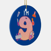 キッズスパメイクアップ9誕生日小さな女の子 セラミックオーナメント (右)