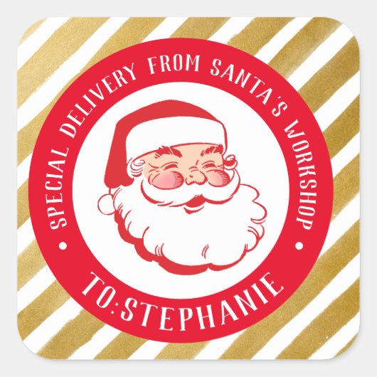 キッズスパーソナライズされたクリスマススペシャル配信スクア スクエアシール (正面)