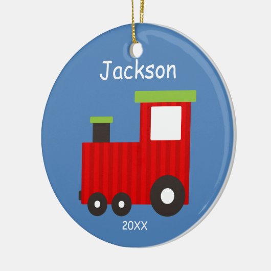 キッズスパーソナライズされたクリスマストランオーナメント セラミックオーナメント (左)
