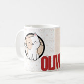 キッズスパーソナライズされたパーヒーローマグ – 名前をカスタムするギフト コーヒーマグカップ (正面左)