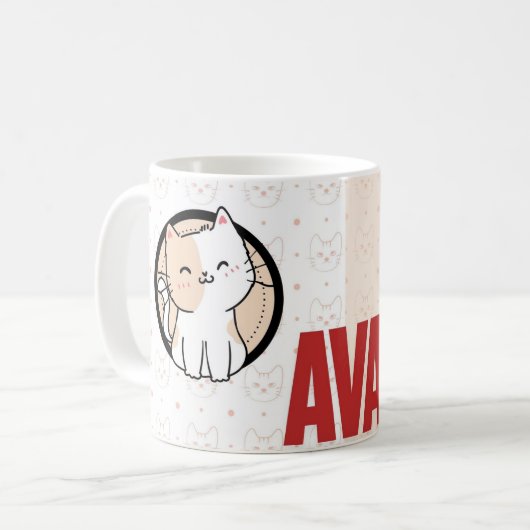 キッズスパーソナライズされたパーヒーローマグ – 名前をカスタムするギフト コーヒーマグカップ (正面左)