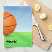 キッズスパーソナライズされたポーツバスケットボール晴れの日 キッチンタオル (四つ折り)