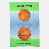 キッズスパーソナライズされたポーツバスケットボール晴れの日 キッチンタオル (縦)
