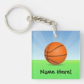 キッズスパーソナライズされたポーツバスケットボール晴れの日 キーホルダー (正面)