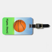 キッズスパーソナライズされたポーツバスケットボール晴れの日 ラゲッジタグ (正面横)