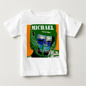 キッズスパーソナライズされたポーツベビーギフトTシャツ ベビーTシャツ (正面)
