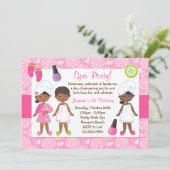 キッズスパ誕生パーティーアフリカ系アメリカ人 招待状 (スタンド正面)