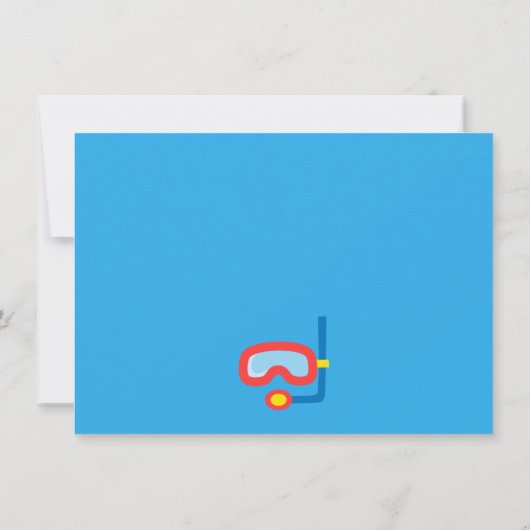 キッズスプカラフルラッシュ誕生日バックヤードプールパーティー 招待状 (裏面)