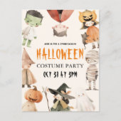 キッズスプックのハロウィーンの衣装パーティー インビテーションポストカード (正面)