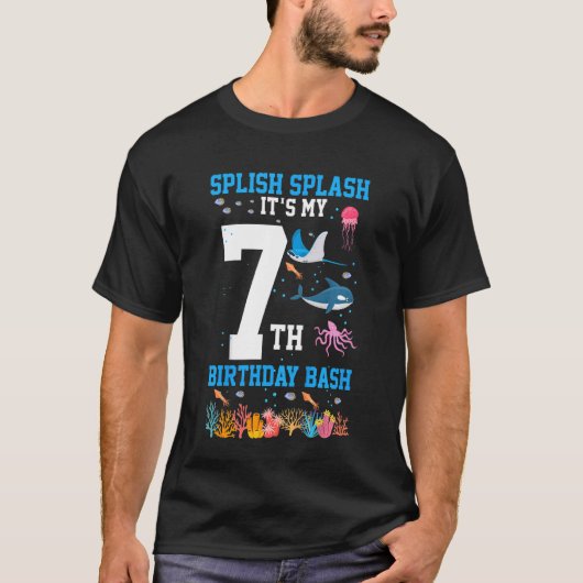 キッズスプラッシュ7誕生日Bash Future Marine Tシャツ (正面)