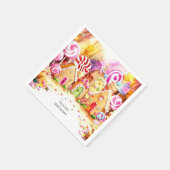 キッズスプリンクルキャンディランド誕生日 スタンダードカクテルナプキン (角)