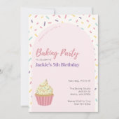 キッズスプリンクルベーキング誕生日パーティーの招待状 招待状 (正面)