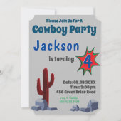 キッズスペシャルシェリフカウボーイ写真テンプレート 招待状 (裏面)