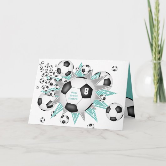 キッズスポーツバースデーサッカーボールのパンク カード (正面)