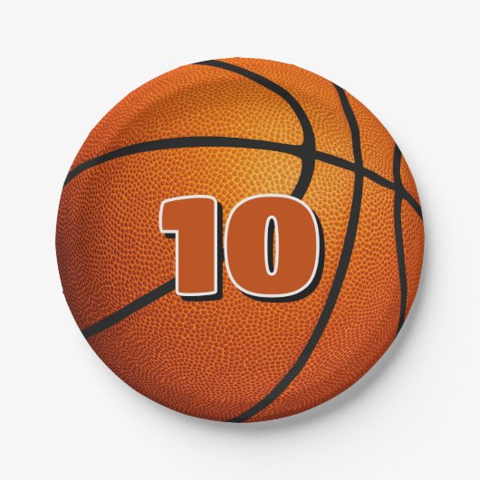 キッズスポーツバースデーパーティースバスケットボール ペーパープレート (正面)