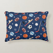 キッズスポーツ用品パターン（青） アクセントクッション (正面)