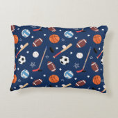 キッズスポーツ用品パターン（青） アクセントクッション (裏面)