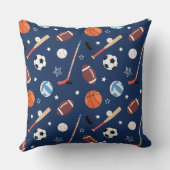 キッズスポーツ用品パターン（青） クッション (裏面)