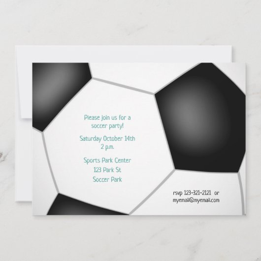キッズスポーツ誕生日サッカーボール星 案内状 (裏面)
