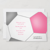 キッズスポーツ誕生日ピンクグレーサッカーボールのパンク 案内状 (裏面)