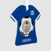 キッズスポーティブルーフォトサッカージャージーオーナメント オーナメント (正面)