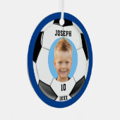 キッズスポーティブルーフォトサッカー メタルオーナメント (正面右)