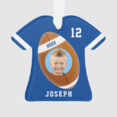 キッズスポーティブルーフォトフットボールジャージーオーナメント オーナメント (正面)