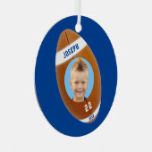 キッズスポーティブルーフォトフットボール メタルオーナメント (正面右)