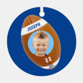 キッズスポーティブルーフォトフットボール メタルオーナメント (裏面)