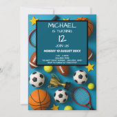 キッズスモダンポーツ誕生日招待状 招待状 (正面)